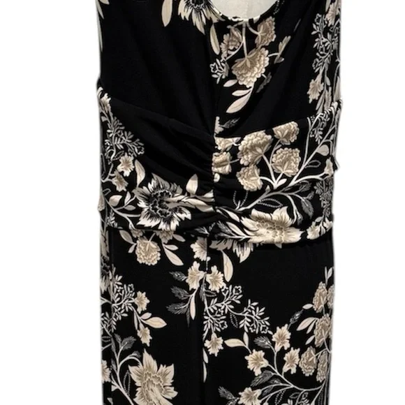 Vince Camuto Black & Beige Floral Maxi Dress Large - Picture 9 of 9